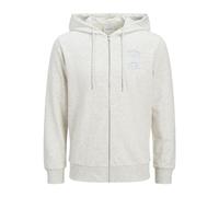 Jack & Jones Jjone Color Summer Sweat Zip Felpa con Cappuccio, Melange Bianco, L