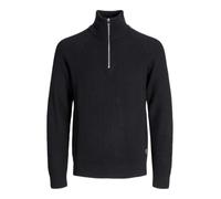 JACK & JONES Jjpannel Knit Half Zip Aw25 Aw25-Maglia a Mezza, Nero, XXL Uomo