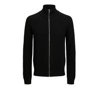 JACK & JONES Jjpannel Knit Zip Cardigan Aw25 Aw25-Cardigan, Nero, S Uomo