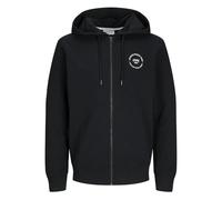 JACK & JONES Jjsimon-Felpa con Cappuccio e Cerniera, Nero, S Uomo