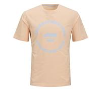 JACK & JONES Jjsimon Tee SS Crew Neck T-Shirt, Peach Parfait/Print:Big, L Uomo