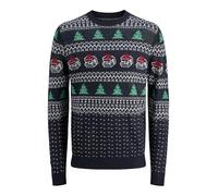 JACK & JONES Jjxmas Andrew Knit Crew Neck, Sky Captain, S