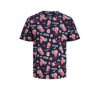 JACK & JONES Jjxmas AOP Tee SS Crew Neck, Sky Captain, L