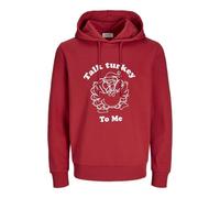 Jack&Jones Jjxmas One Color Funny Sweat Hood, Scarlet Sage, M
