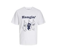 JACK&JONES Jjxmas One Color Funny Tee SS Crew Neck, Bianco, M