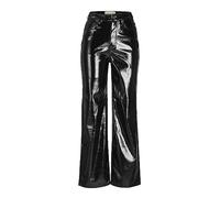 JACK & JONES Jjxx Jxkenya Hw Straight Faux Leat Pants Noos, Pantaloni Donna, Nero/Dettagli: Lucido, S