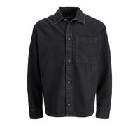 JACK & JONES Jjzac Overshirt LS, Denim Nero, M Uomo