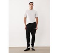 Jack & Jones - Joggers dritti neri con fondo elasticizzato e logo-Nero S