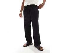 Jack & Jones - Joggers plissé neri vestibilità ampia-Nero 2XL