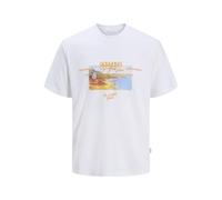 JACK & JONES Joralmeria Stamp Tee SS Crew Neck, Bianco, M