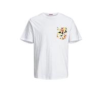 JACK&JONES JORARUBA Abstract AOP Pocket Tee SS CN, Bianco, S