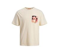 JACK & JONES Joraruba Abstract AOP Pocket Tee SS CN T-Shirt Uomo, Crema di Burro, XL