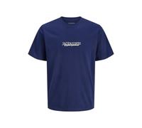 JACK & JONES Jorbleecker Minimal Tee SS Crew Neck, Ocean Cavern, M, Caverna dell'Oceano, M