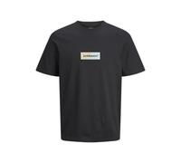 JACK & JONES Jorbronx-Maglietta Rettangolare SS Girocollo T-Shirt, Nero, M Uomo