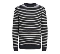 JACK & JONES Jorbronx Stripe Knit Crew Neck Maglione Lavorato a Maglia, Sky Captain/Stripes:Sea Salt, XL Uomo