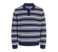 JACK & JONES Jorcambridge Knit Stripe Polo Righe, Ocean Cavern, XL Uomo