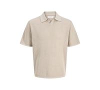 Jack & Jones Jorcassis Knit Twisted Split Neck Polo, Grigio Piuma, M Uomo