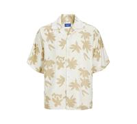 JACK & JONES Joreaster Marshall AOP Shirt SS Camicia a Maniche Corte, Crema di Burro, XXL Uomo