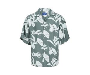 JACK & JONES Joreaster Marshall AOP Shirt SS Camicia a Maniche Corte, Laurel Wreath, XXL Uomo