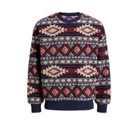 JACK & JONES Joreddie Teddy Crew Neck T25, Blazer Blu Marine, L Uomo