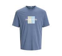 JACK & JONES Jorfrederiksberg Box Tee SS C.n SN T-Shirt, Nightshadow Blue/Dettagli: aw24, M Uomo