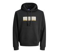 JACK & JONES Jorinwood Block Branding Sweat Hood, Nero, M