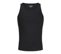 JACK & JONES Tank Top Jorislington Rib-Canottiera, Nero, M Uomo