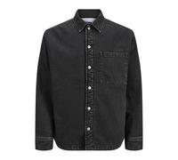 JACK & JONES Jorjames Teddy Overshirt LS, Black Denim, M, Denim Nero., M
