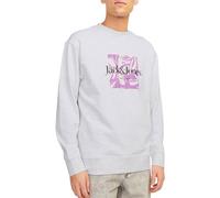JACK & JONES Jorlafayette Branding Sweat Crew Maglia di Tuta, Bianco, L Uomo