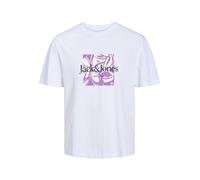 JACK & JONES JORLAFAYETTE Branding Tee SS Crew Neck, Bianco, S