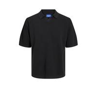Jack & Jones Linen Knit Short Sleeve Polo Nero S Uomo