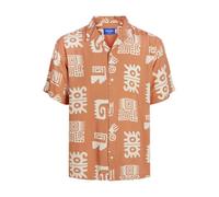 JACK & JONES Jorluke Ocean Resort-Maglietta SS Camicia a Maniche Corte, Carnelian, L Uomo