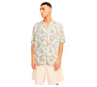 JACK & JONES Jorluke Party AOP Shirt SS Blk Camicia a Maniche Corte da Uomo, Fields of Rye, S
