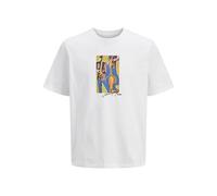 JACK & JONES Jormanchester Cubism Front Tee SS CN, Bianco, S