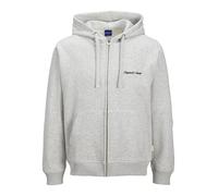 JACK & JONES Jornorrebro EMB - Felpa con Cappuccio con Zip, Melange Bianco, M