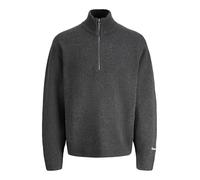 JACK & JONES Jornorrebro Knit Half Zip SN, Grigio Scuro mélange, M