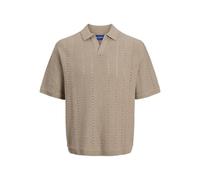 JACK & JONES Jorparos Knit Easter SS Crochet Polo Jnr, Safari, 16 Anni