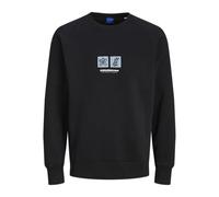 JACK & JONES Jorportland-Felpa con Scollo Rotondo Maglia di Tuta, Nero, S Uomo