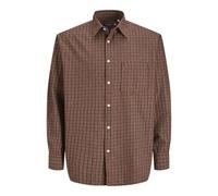 JACK & JONES Jorrobb Check Shirt LS Ln Camicia Casual, Marrone Brandy, XS Uomo