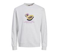JACK & JONES Jortampa Branding Sweat Crew Neck Maglia di Tuta, Melange Bianco, S Uomo