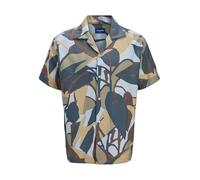 JACK & JONES Jortavira Marshall AOP - Maglietta da Uomo SS Oc25, Salvia Argento, XS