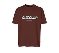 JACK&JONES JORVESTERBRO Newton Branding Tee SS CN, Brandy Brown/Print:jj, M