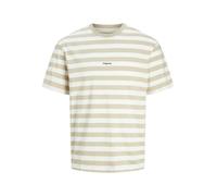 JACK & JONES Jorvesterbro Newton Stripe Tee SS CN T-Shirt, Humus/Strisce: Cloud Dancer, XL Uomo