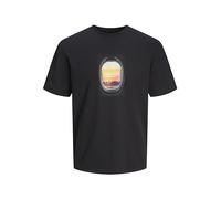 JACK&JONES Jorvesterbro Picture Tee S Crew Neck SN, Black/Detail:aw24, S