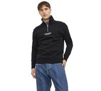 JACK & JONES Jorvesterbro Sweat Quarter Zip Hn Sn, Maglione, Nero, M Uomo