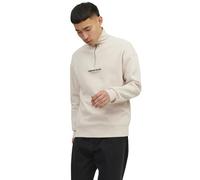 Felpa con zip a metà a cappuccio Jack & Jones Vesterbro Beige M