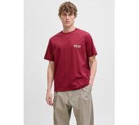 Jack & Jones - Joryork Back Tee Ss Crew Neck Rosso - Abbigliamento L Rosso