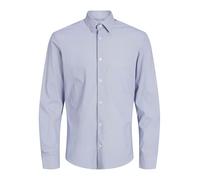 JACK & JONES Jprblaactive-Maglietta Elasticizzata L/S SN Camicia Casual, Navy Scuro/Strisce: vestibilità Aderente, M Uomo