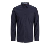 JACK & JONES Jprblabarnes Detail Dobby L/S Shirt SN, Cielo Notturno, S
