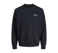JACK & JONES Jprblachad Branding Sweat Crew NEC Pls, Nero, 5XL Uomo